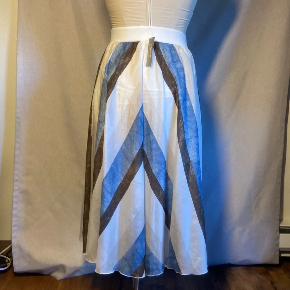 New. CHICO’S Tribal Stripes Skirt Size 0 US-4 - Picture 5 of 11
